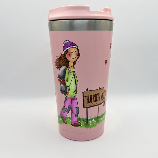 Lykketegning Termokopp Hjertets Vei - rosa