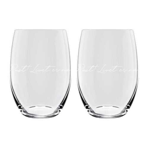 Lykketegning Vannglass 2 pk Pust Livet Er Nå