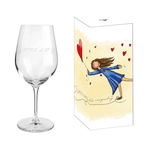 Lykketegning Vinglass Lytt til ditt hjerte vingeslag
