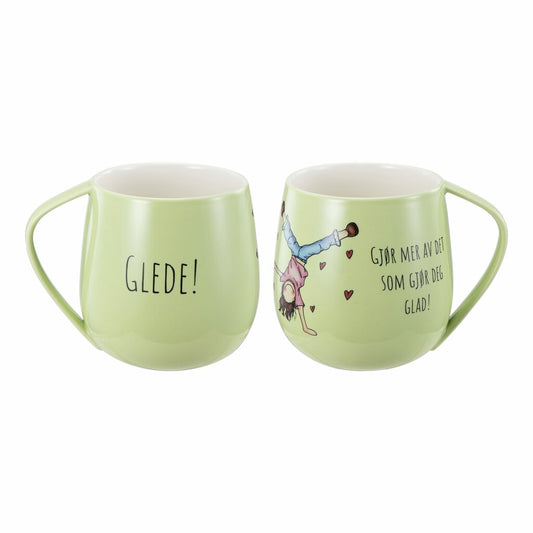 Lykketegning Krus Glede - grønn