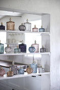 Load image into Gallery viewer, Miya Jar Blue glass krukke kuleformet
