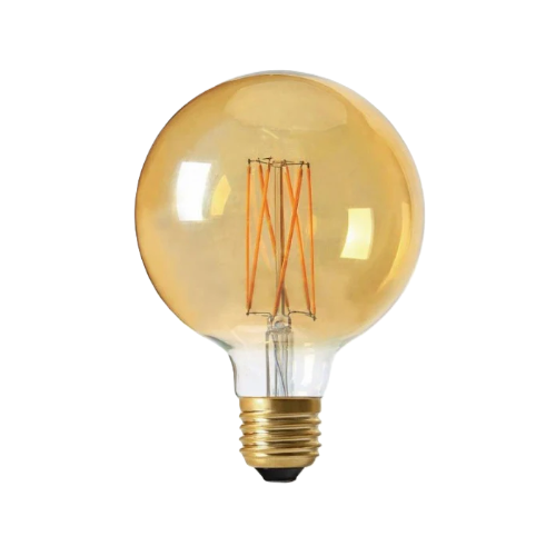 PRhome Elect LED pære, globe 125mm 2,5w gold