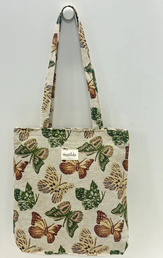 Stoffveske med glidelås mariposas