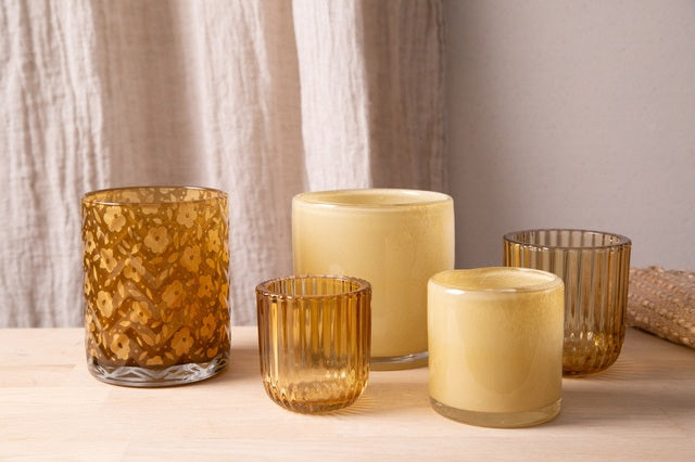 Telysholder gul glass