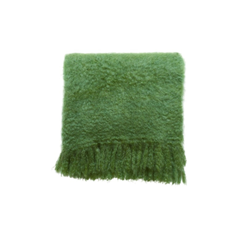 Teppe Mohairfilt håndsydd i fineste kidmohair, grønt