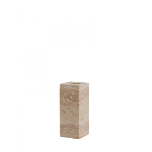 Travina Candlestick Linen 4 x 4 x 10 cm