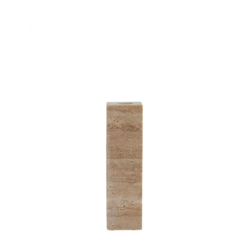 Travina Candlestick Linen 4 x 4 x 14 cm
