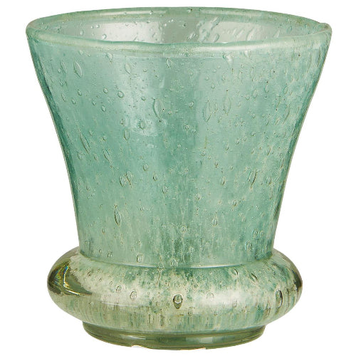 Vase munnblåst m / bobler turkis