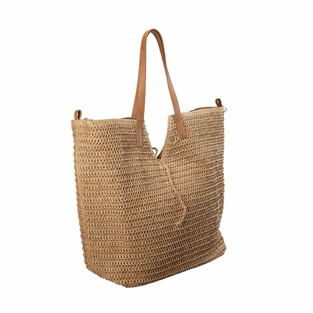 Veske brun heklet papir