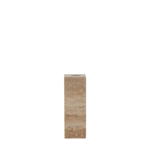 Travina Candlestick Linen 4 x 4 x 11,5 cm