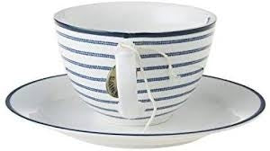 Laura Ashley  Cappuccino kopp/skål Candy Stripes Porselen