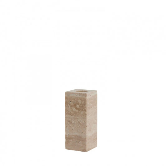 Travina Candlestick Linen 4 x 4 x 10 cm