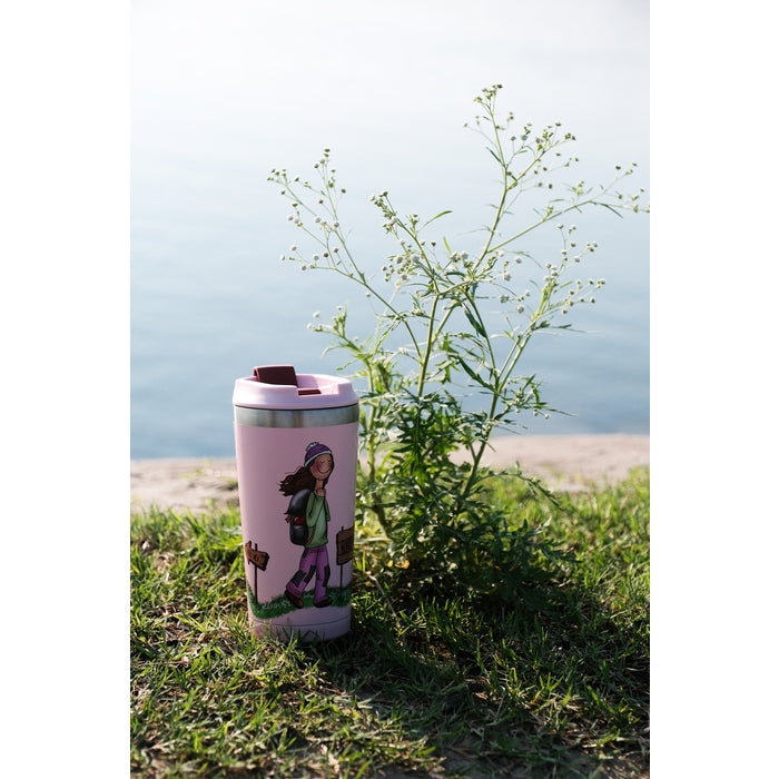 Lykketegning Hjertets Vei - Termokopp Rosa